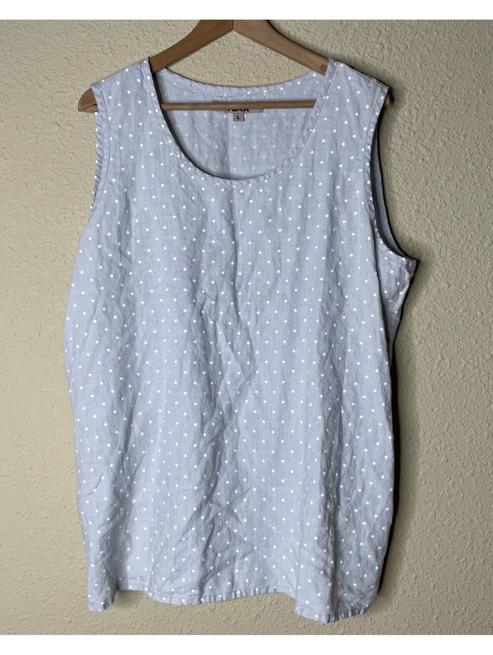 FLAX Brand - 100% Linen Relaxed Sleeveless Tunic Blouse - Size LARGE Lagenlook